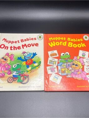 Vintage 80's Muppet Babies Toddler Preschool Books Hardcover Set of 2